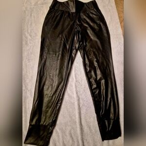 Rewash Black Faux Leather Pants